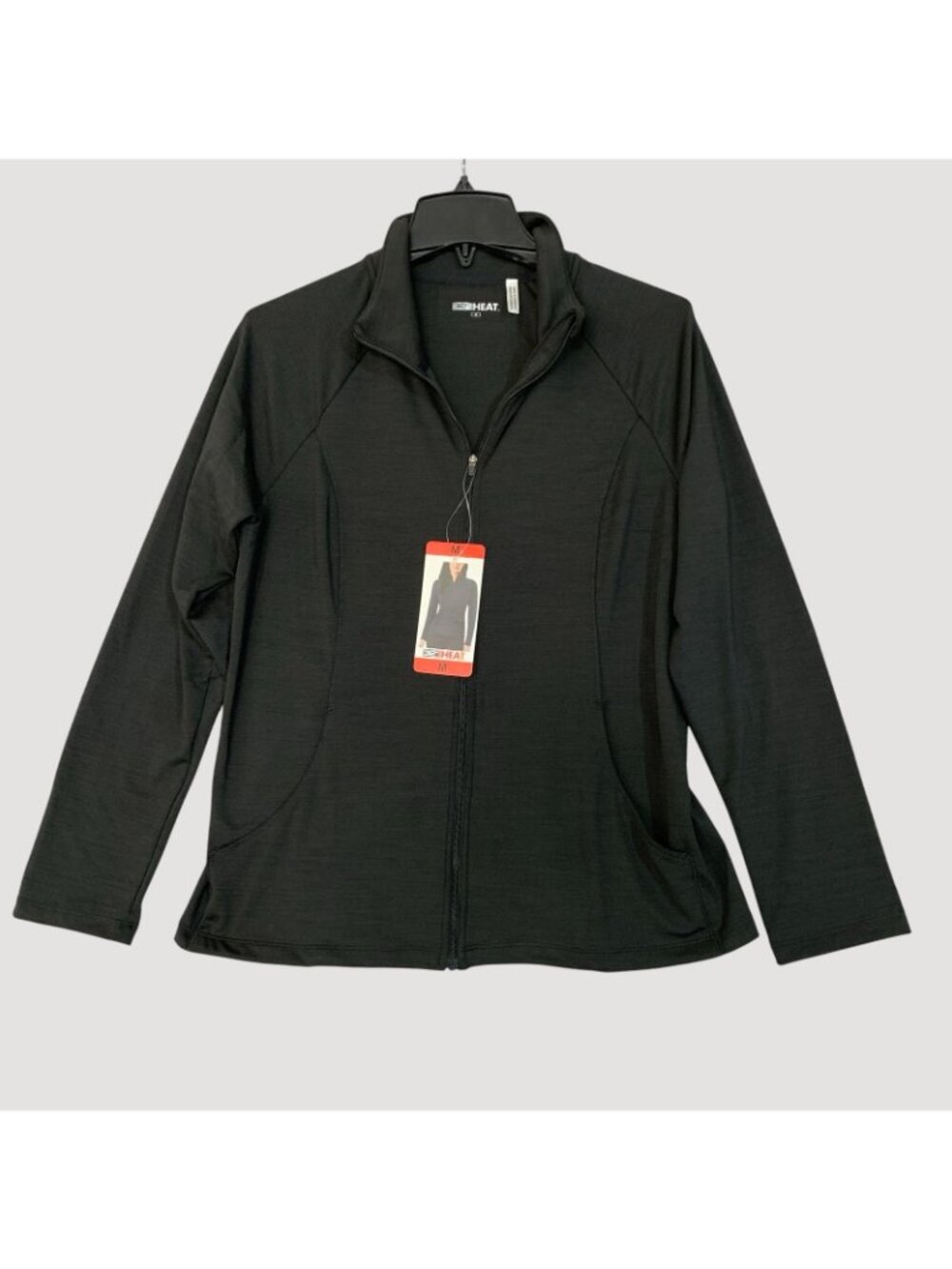 NWT 32 Degrees Heat Women's M Black Full-Zip Active Jacket Lightweight Stretch
